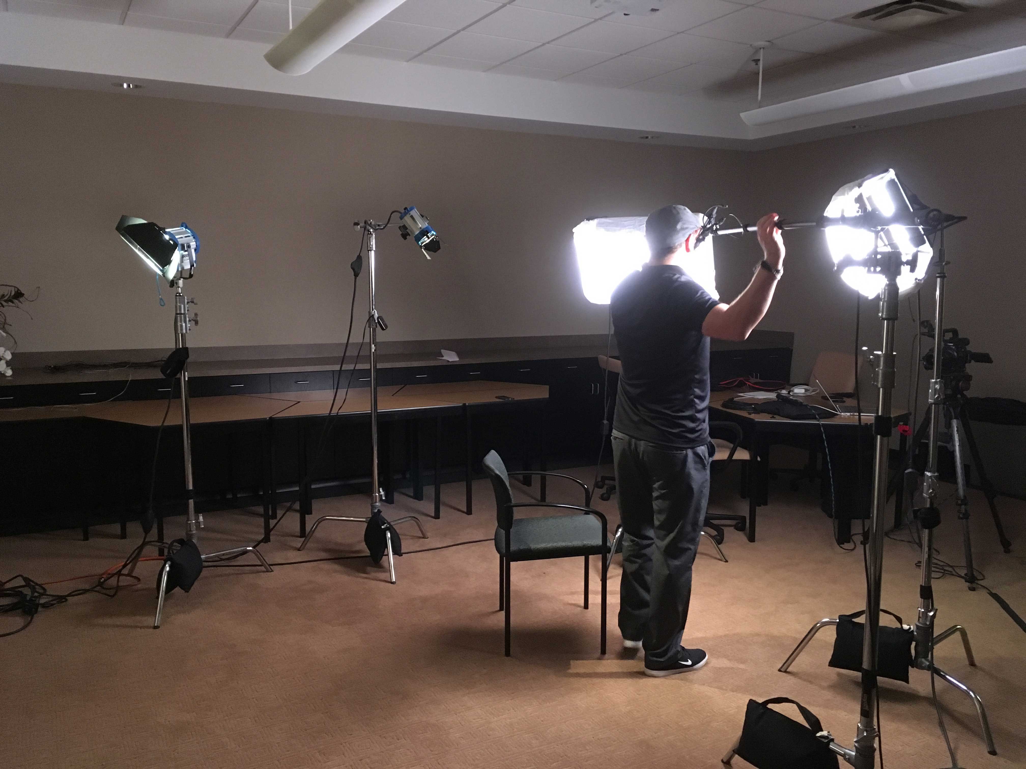 Nashville Videographer setting up equipment